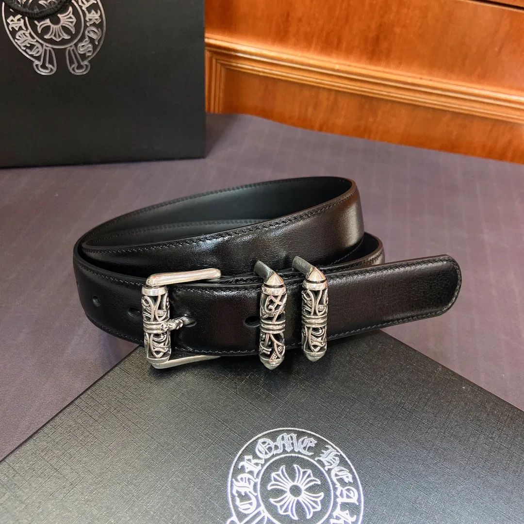 𝐂𝐡𝐫𝐨𝐦𝐞𝐇𝐞𝐚𝐫𝐭𝐬 Crow Heart Celtic Dragon pin buckle belt [fixed style], brass silver-plated buckle head and imported wax leather belt, very cool. Width 3.0cmp520
